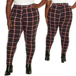 Evans 22W & 24W Red Check Vibin' Print Legging 4A11.8